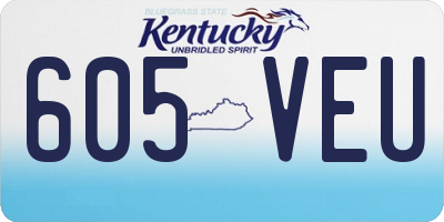 KY license plate 605VEU