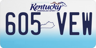 KY license plate 605VEW