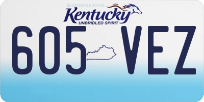 KY license plate 605VEZ