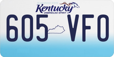 KY license plate 605VFO