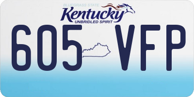 KY license plate 605VFP