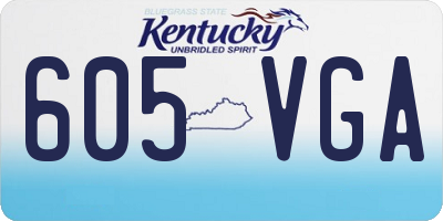 KY license plate 605VGA