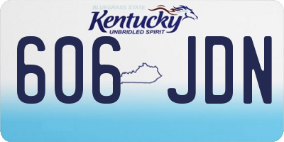 KY license plate 606JDN