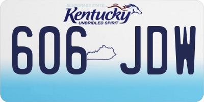 KY license plate 606JDW