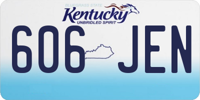 KY license plate 606JEN