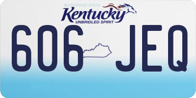 KY license plate 606JEQ