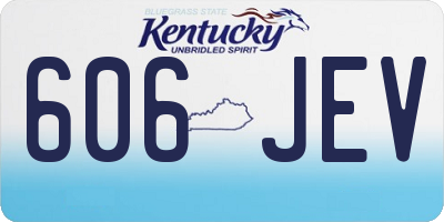 KY license plate 606JEV