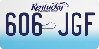 KY license plate 606JGF