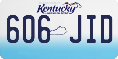 KY license plate 606JID