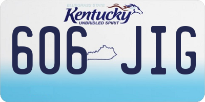 KY license plate 606JIG