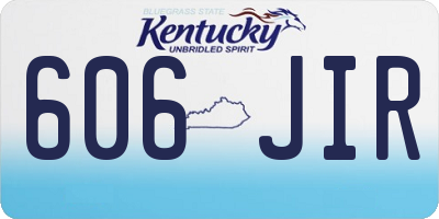 KY license plate 606JIR