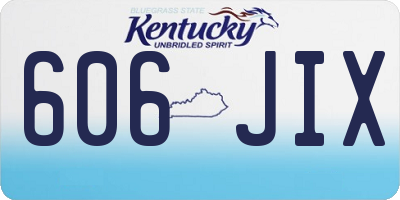 KY license plate 606JIX