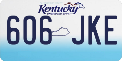 KY license plate 606JKE
