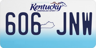 KY license plate 606JNW