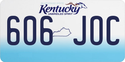 KY license plate 606JOC