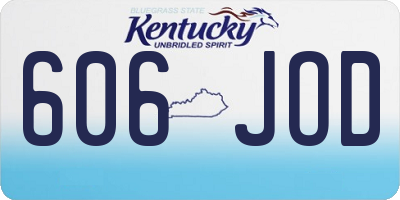 KY license plate 606JOD