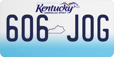 KY license plate 606JOG
