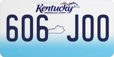 KY license plate 606JOO