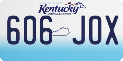 KY license plate 606JOX