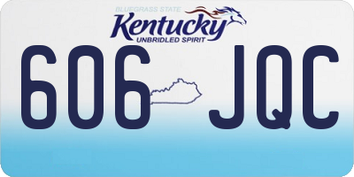 KY license plate 606JQC