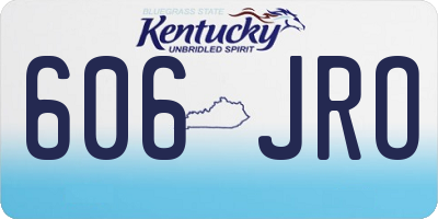 KY license plate 606JRO