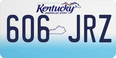 KY license plate 606JRZ