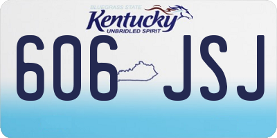 KY license plate 606JSJ