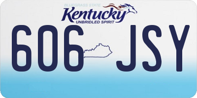 KY license plate 606JSY