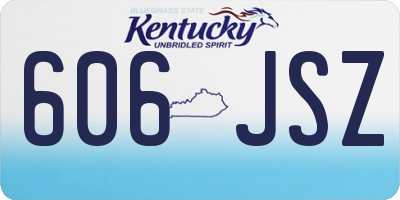 KY license plate 606JSZ