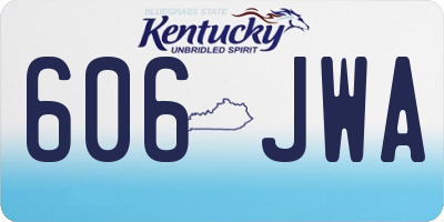 KY license plate 606JWA