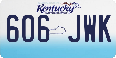 KY license plate 606JWK