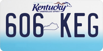 KY license plate 606KEG