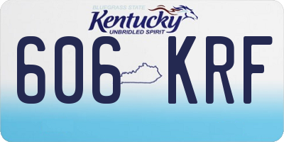 KY license plate 606KRF