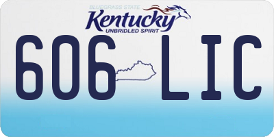 KY license plate 606LIC