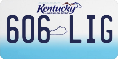 KY license plate 606LIG