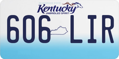 KY license plate 606LIR