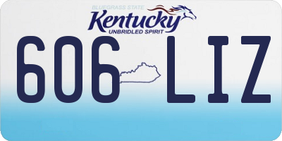 KY license plate 606LIZ