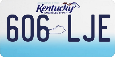 KY license plate 606LJE