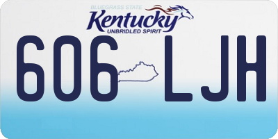 KY license plate 606LJH