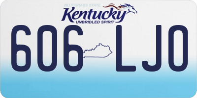 KY license plate 606LJO