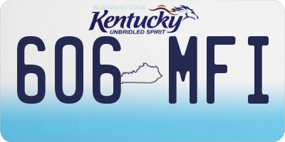 KY license plate 606MFI