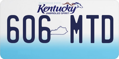 KY license plate 606MTD