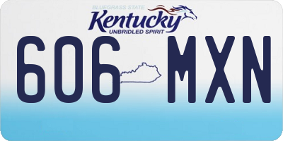 KY license plate 606MXN