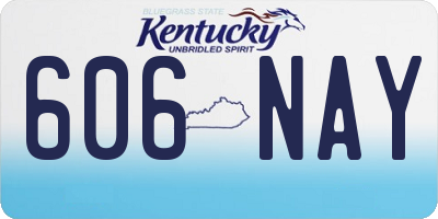 KY license plate 606NAY