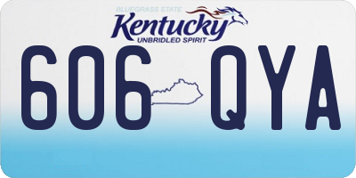 KY license plate 606QYA