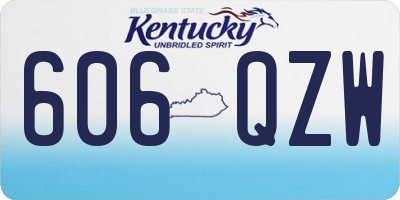 KY license plate 606QZW