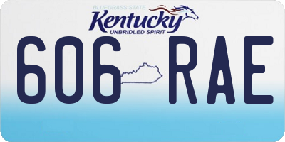 KY license plate 606RAE