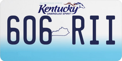KY license plate 606RII