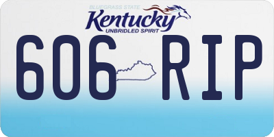 KY license plate 606RIP