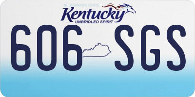 KY license plate 606SGS